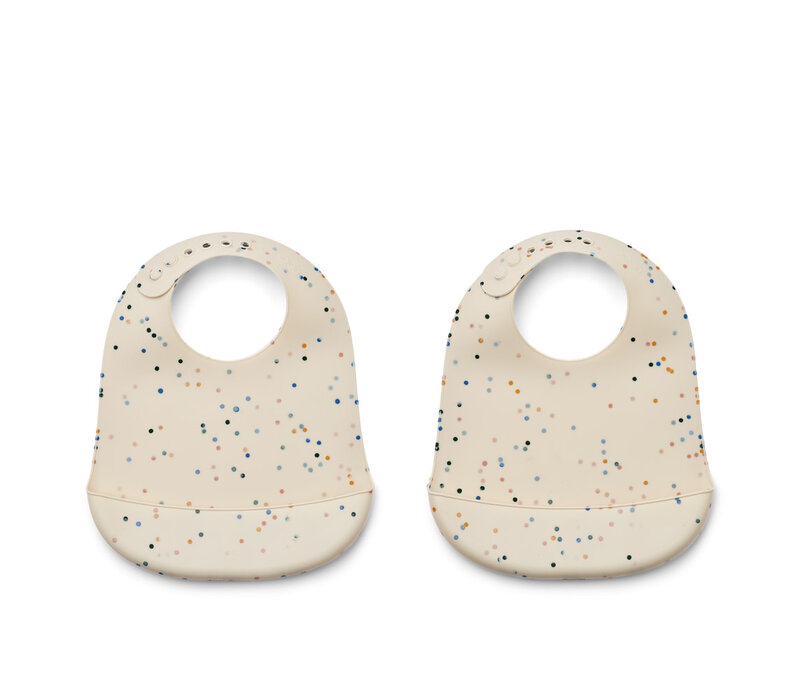 Tilda Printed Bib 2-Pack Splash dots/ Sea shell