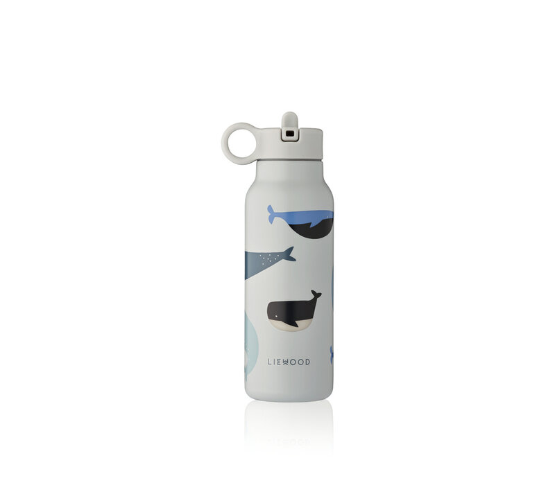 Falk Water Bottle 350 ml Whales/ Cloud blue