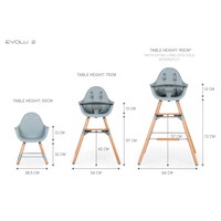 Evolu 2 eetstoel 2-in-1 + beugel Naturel/munt