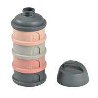 Stapelbare doseerdozen 4 compartimenten Mineral grey/ pink