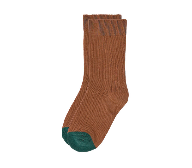 Ribbed socks 5 pcs Ocean green/ milky/ caramel