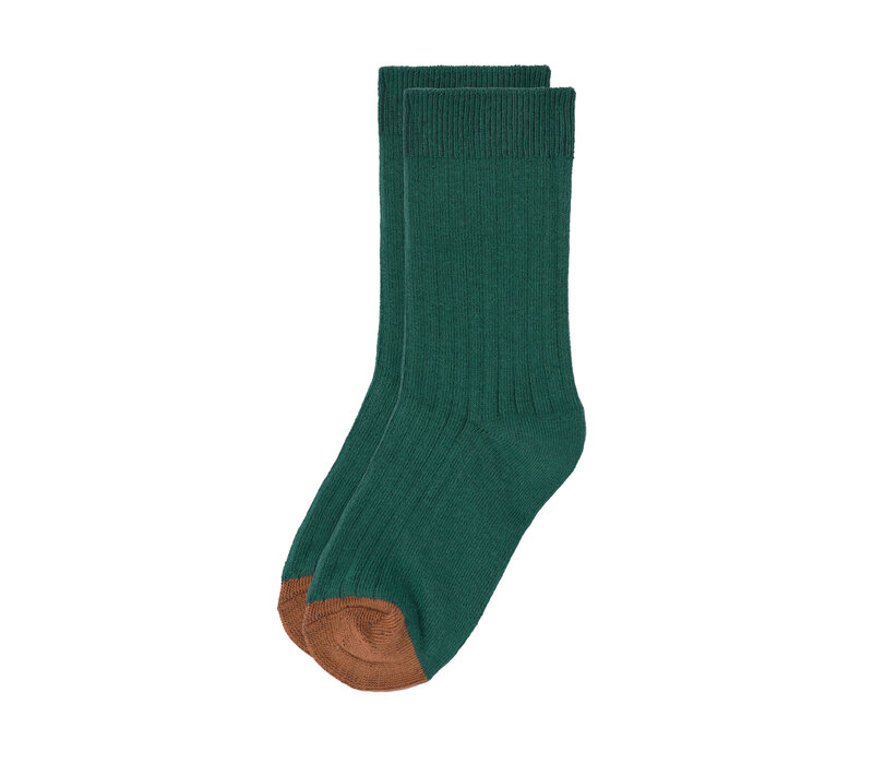 Ribbed socks 5 pcs Ocean green/ milky/ caramel