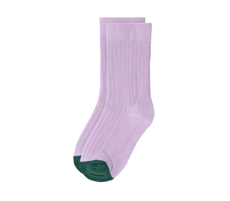 Ribbed socks 5 pcs Lilac/ milky/ ocean green