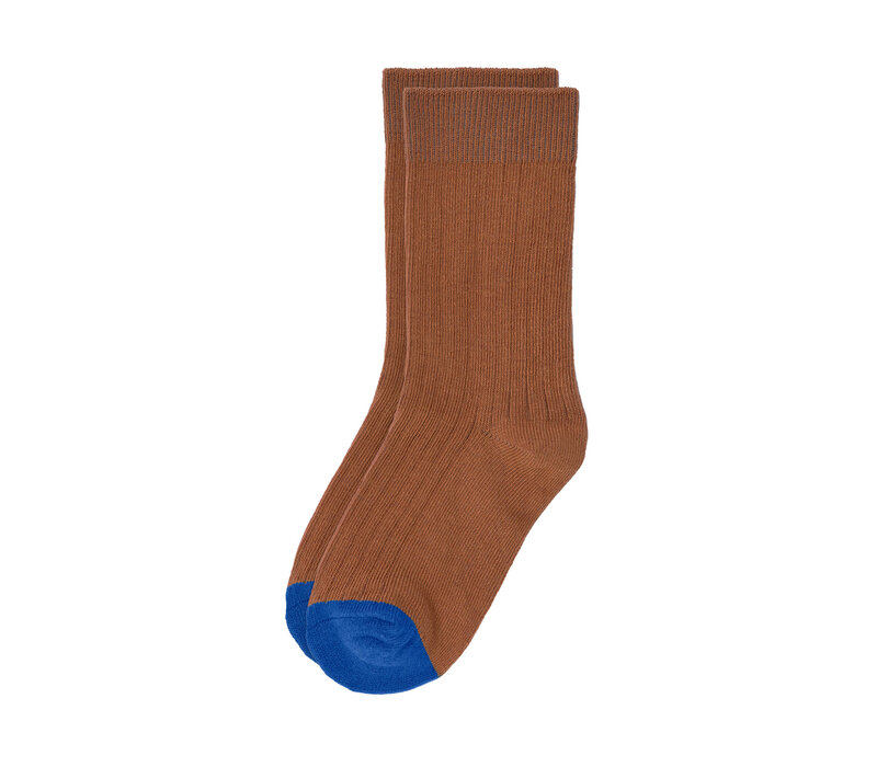 Ribbed socks 5 pcs Blue/ milky/ caramel