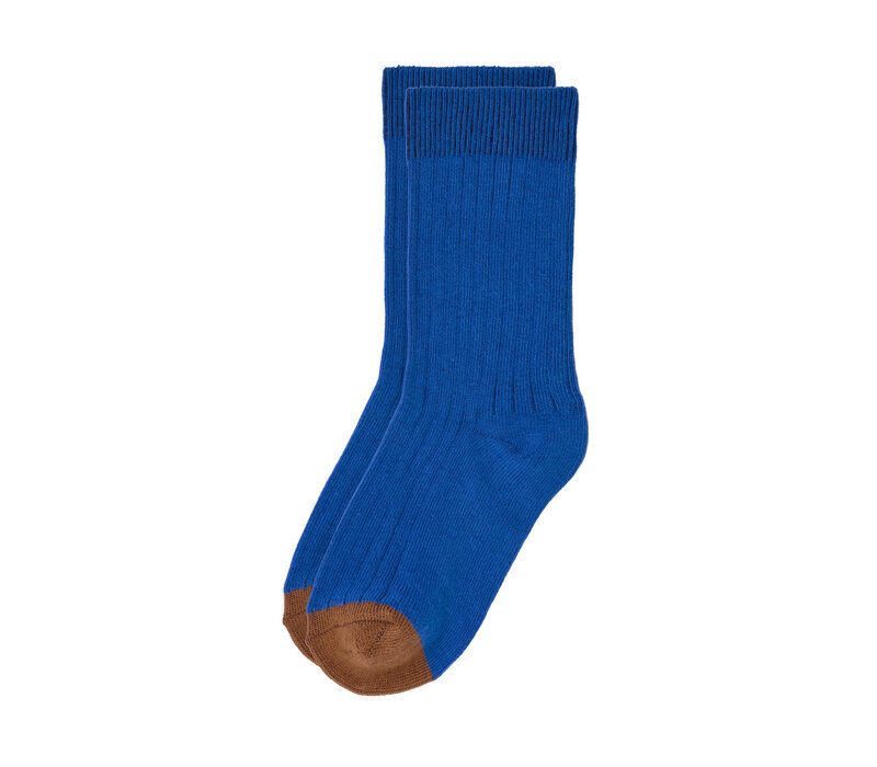 Ribbed socks 5 pcs Blue/ milky/ caramel