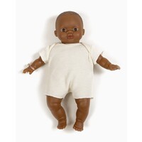 Onesie kort voor babypop 28cm écru