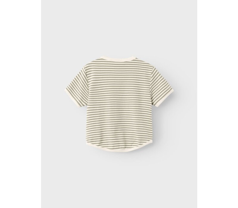 MINI T-shirt met streepjes Moss Gray