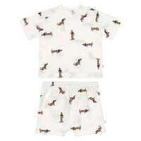 Short Sleeve Pyjama set Dog milky