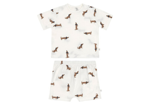 Lässig Short Sleeve Pyjama set Dog milky