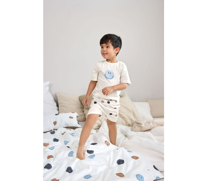 Short Sleeve Pyjama set Smile milky