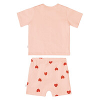 Short Sleeve Pyjama set Heart peach rose