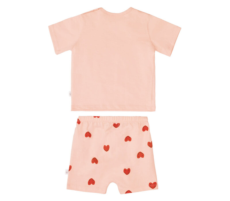 Short Sleeve Pyjama set Heart peach rose