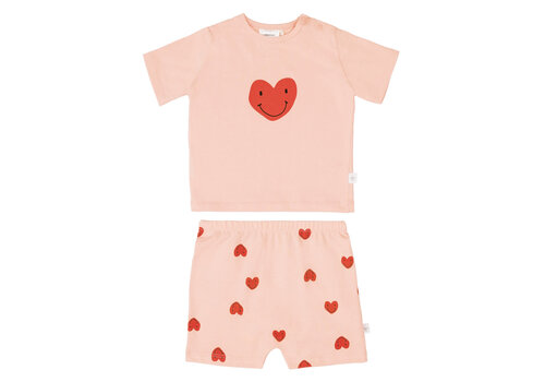 Lässig Short Sleeve Pyjama set Heart peach rose