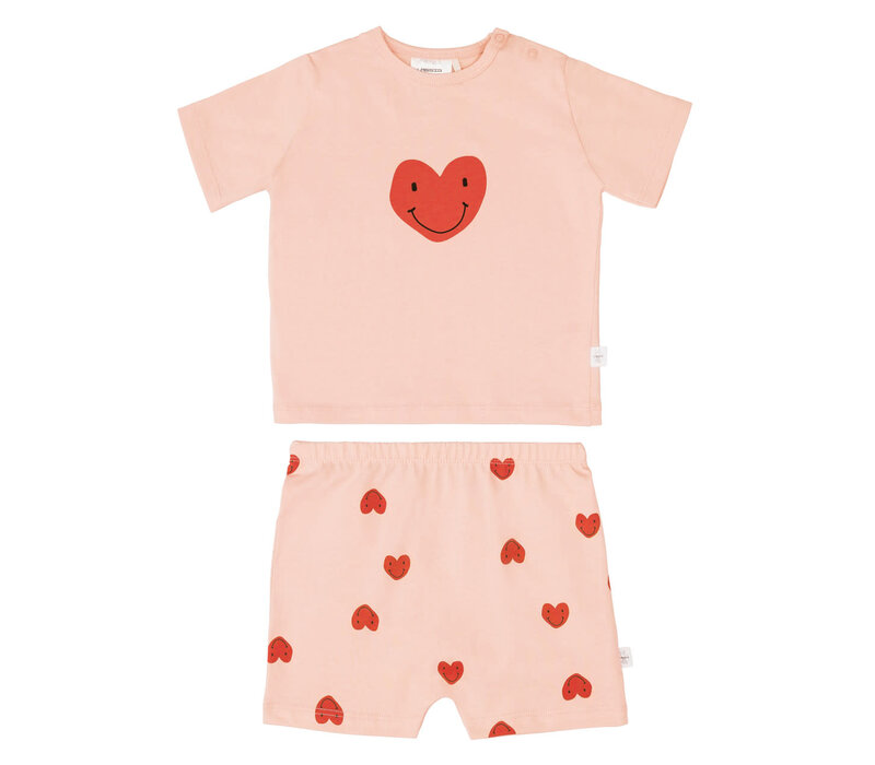 Short Sleeve Pyjama set Heart peach rose