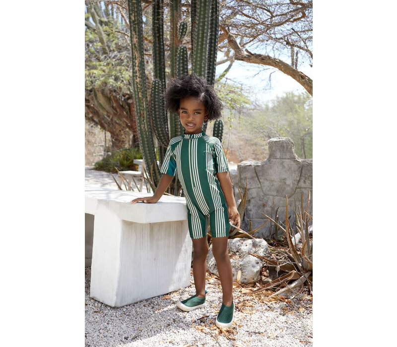 Short Sleeve Sunsuit Stripes green/ nature