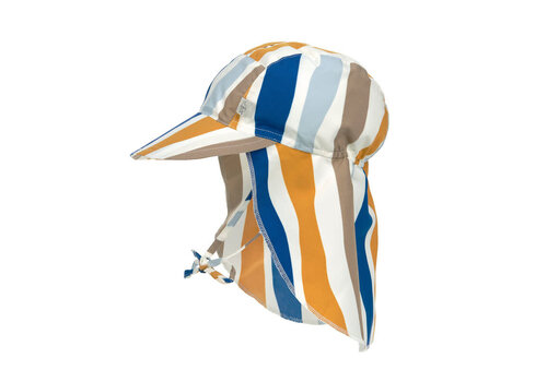 Lässig Sun Protection Flap Hat Waves blue/ nature