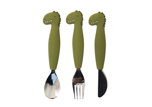 Trixie Silicone cutlery set 3-pack - Mr. Dino