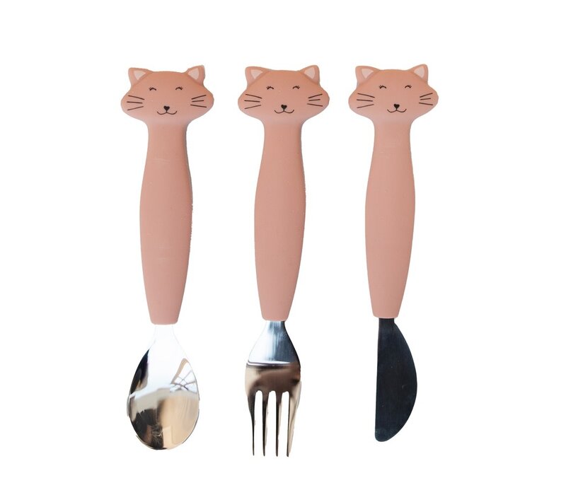 Silicone cutlery set 3-pack - Mrs. Cat