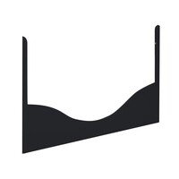 Zijpaneel WAVE voor ledikant 60x120 black satin/ wax