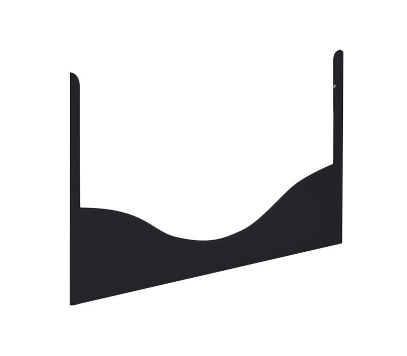 Zijpaneel WAVE voor ledikant 60x120 black satin/ wax