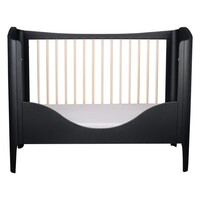 Zijpaneel WAVE voor ledikant 60x120 black satin/ wax