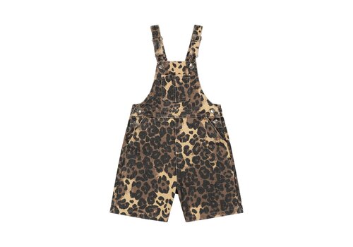 Call Me Frankie Leopard dungaree brown
