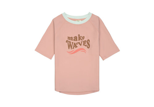 Lässig Short Sleeve Rashguard Make Waves peach