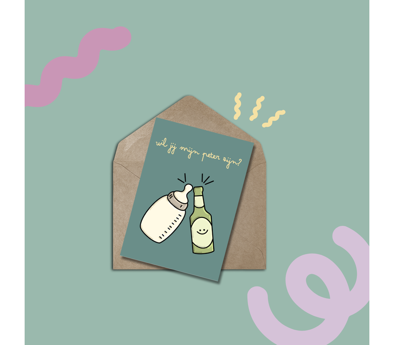 Copy of Postkaart met enveloppe - Kersverse ouders