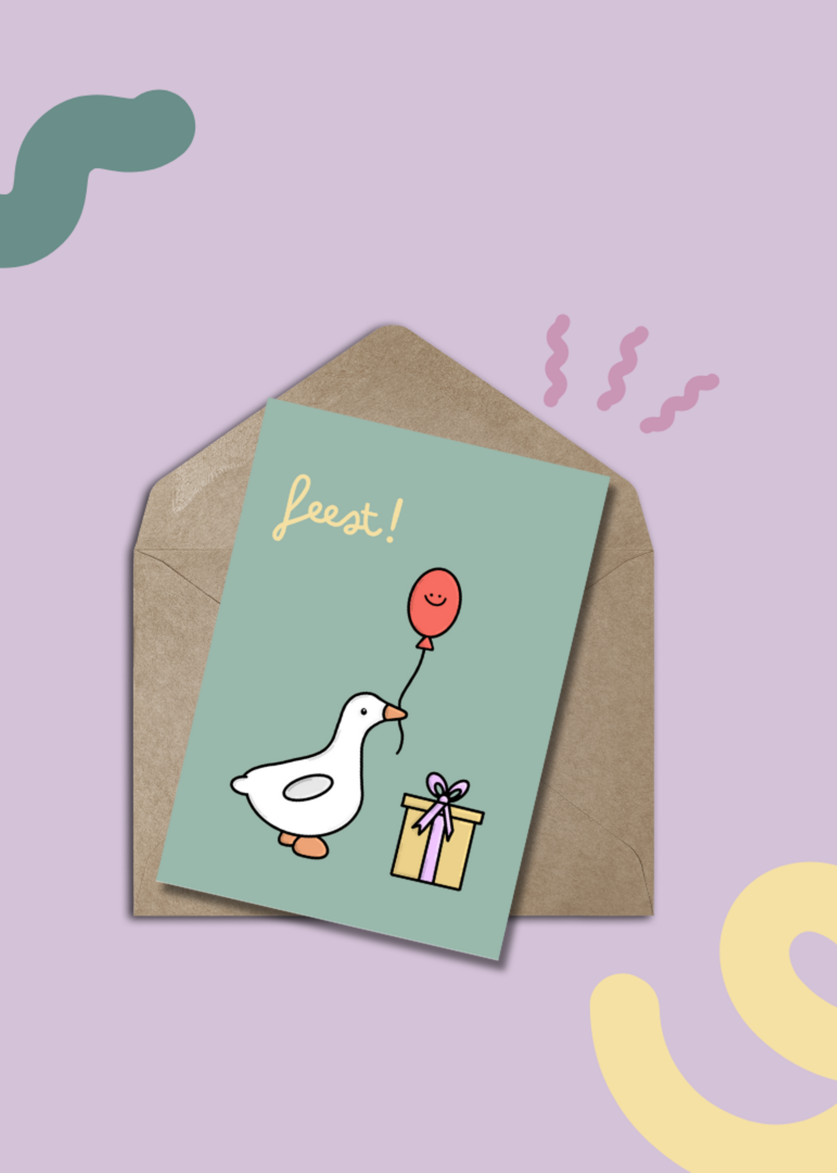 Atelier BéBé Postkaart met enveloppe - Feest