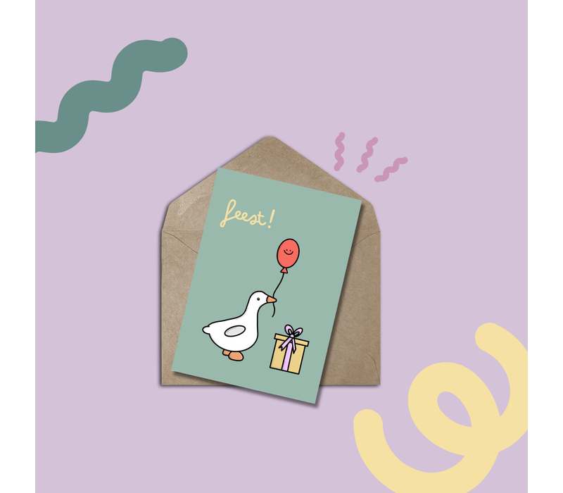 Postkaart met enveloppe - Feest