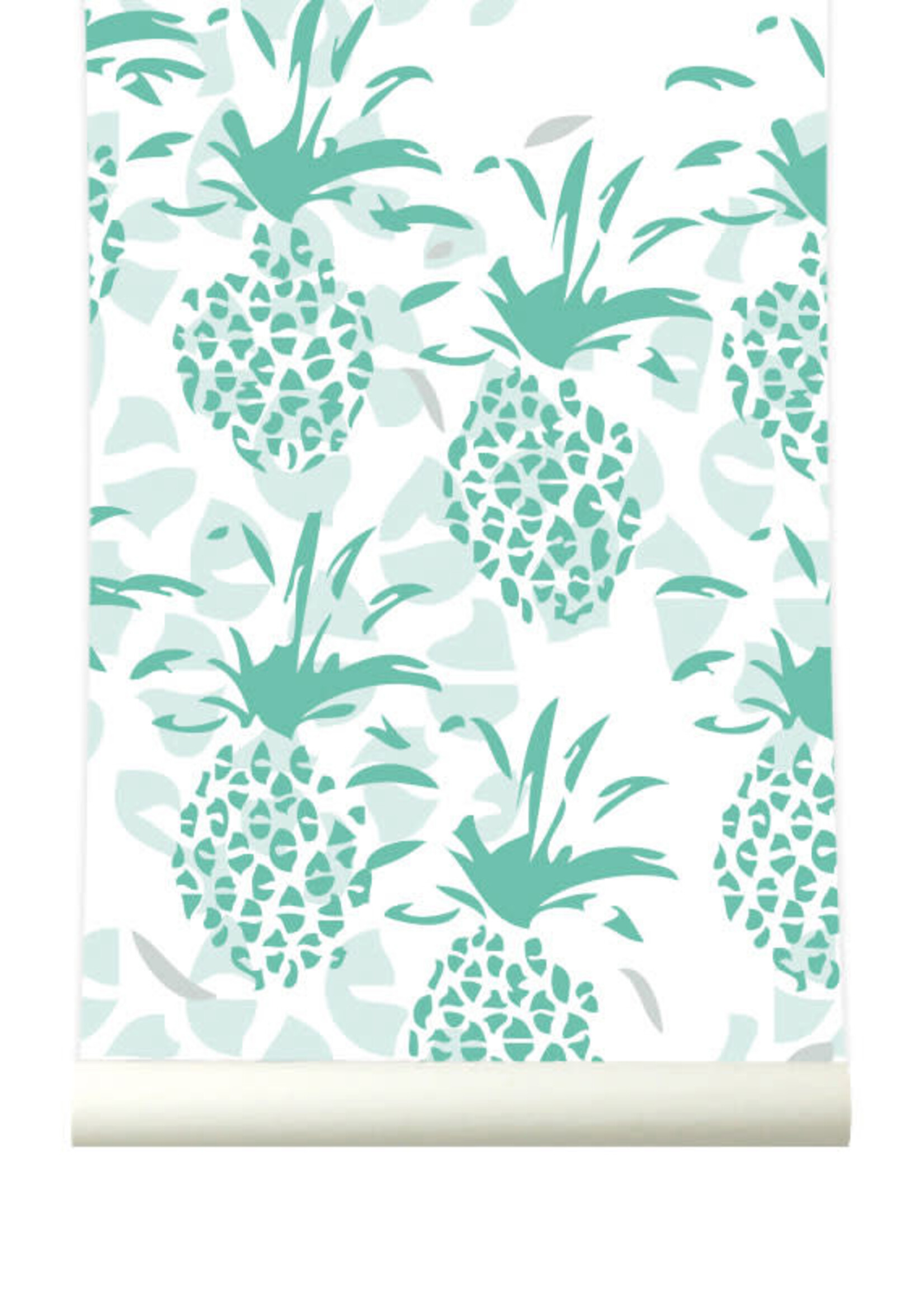 Behang Pineapple green