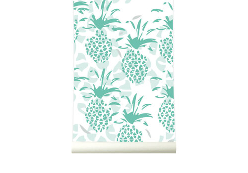 Behang Pineapple green