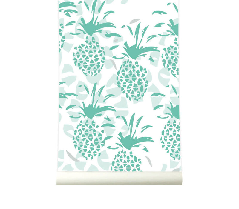 Behang Pineapple green