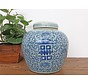 Porcelain lidded vase with blue painting double happiness