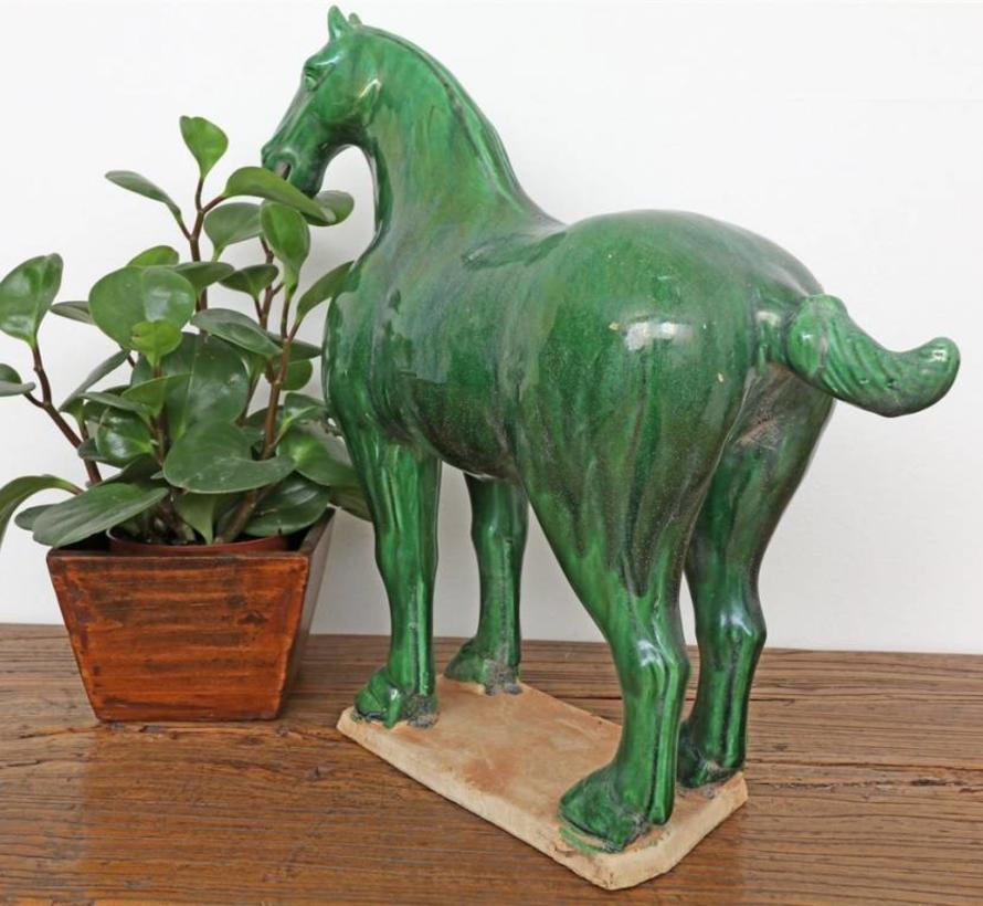 Tang horse terracotta feng shui symbol endurance victory green