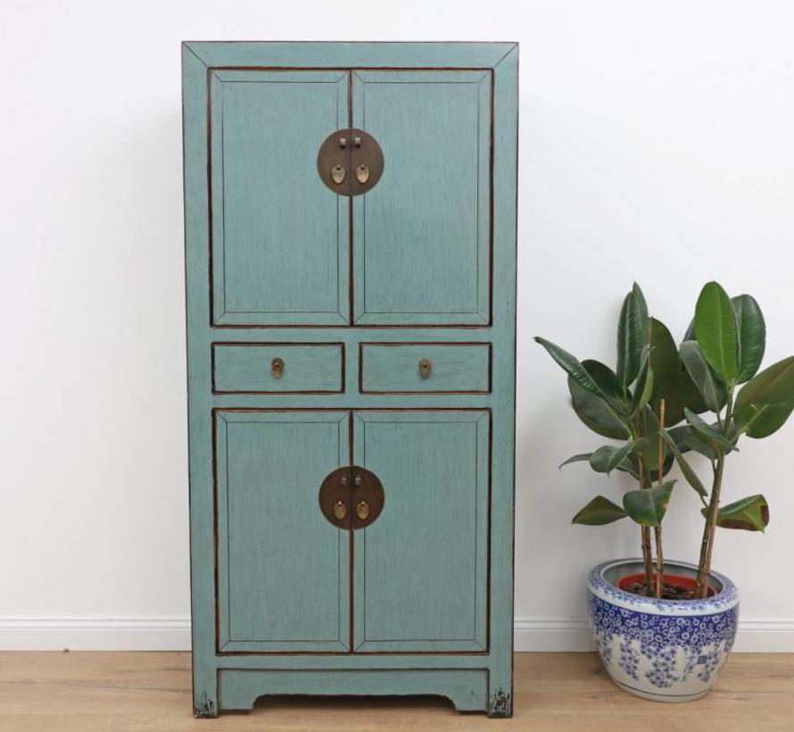 Chinese Cabinet Four Door Solid Wood Turquoise Yajutang Mobel Gmbh