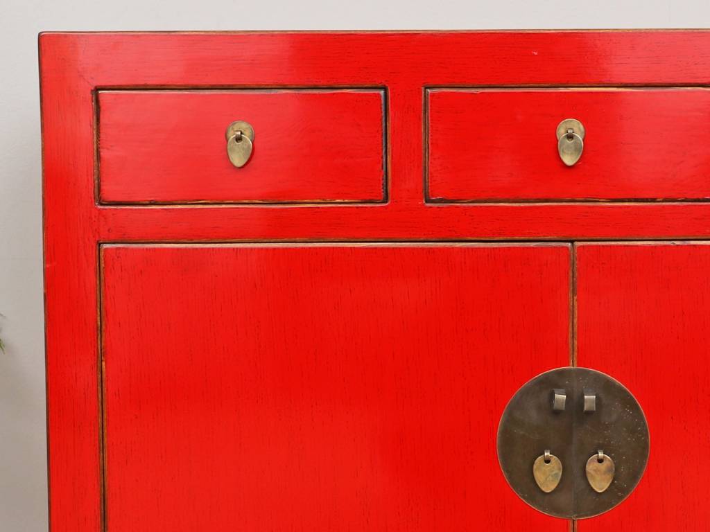 Chinese Dresser 2 Doors 3 Drawers Red Yajutang Mobel Gmbh