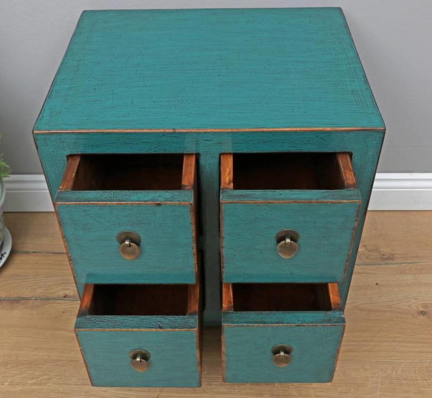 Chinese dresser sideboard 4 drawers turquoise