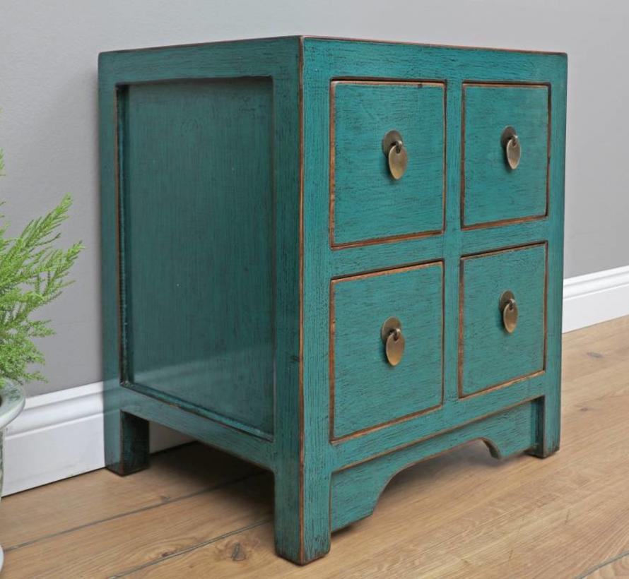 Chinese dresser sideboard 4 drawers turquoise