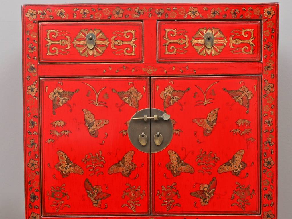 Chinese Dresser 2 Drawer 4 Doors Red Yajutang Mobel Gmbh