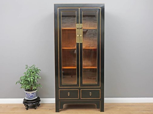 Yajutang Vitrienen Schrank 2 Türen 2 Schubladen