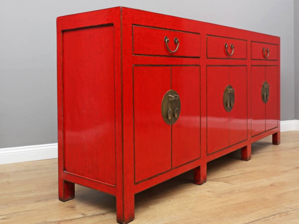 Chinese Sideboard 6 Doors 3 Drawers Red Yajutang Mobel Gmbh