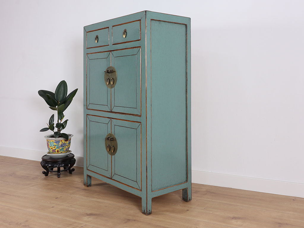 Chinesisches Kommode Schrank 4 Turen Grau Yajutang Yajutang Mobel Gmbh