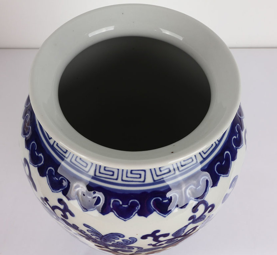 Chinesische Porzellan Deckelvase  30 cm hoch Ø 20cm