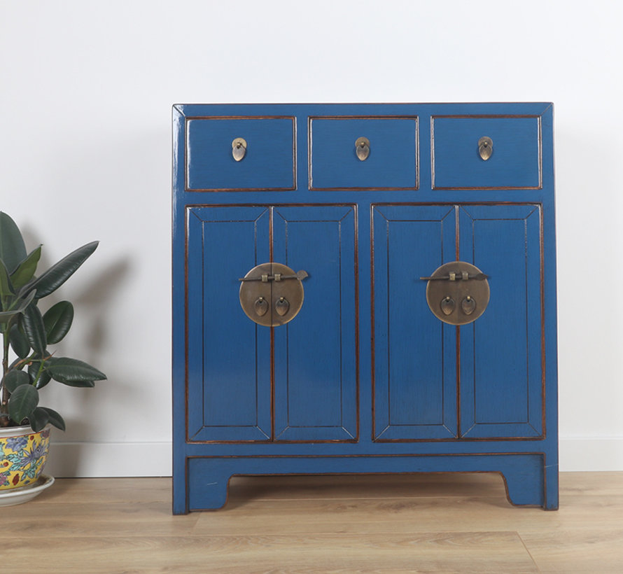 Chinese Dresser 3 Drawer 4 Doors Blue Yajutang Mobel Gmbh