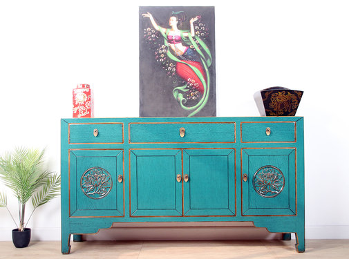 Yajutang Chinese  sideboard turquoise