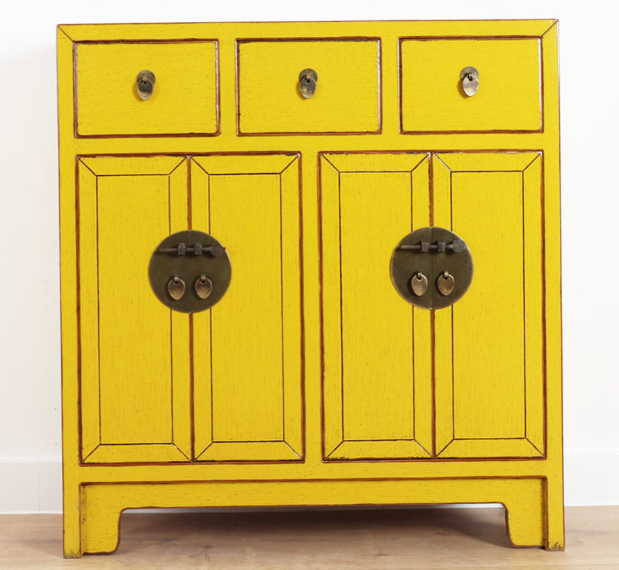 Chinese Dresser 25 Cm Deep Oriental Asian Style Yellow