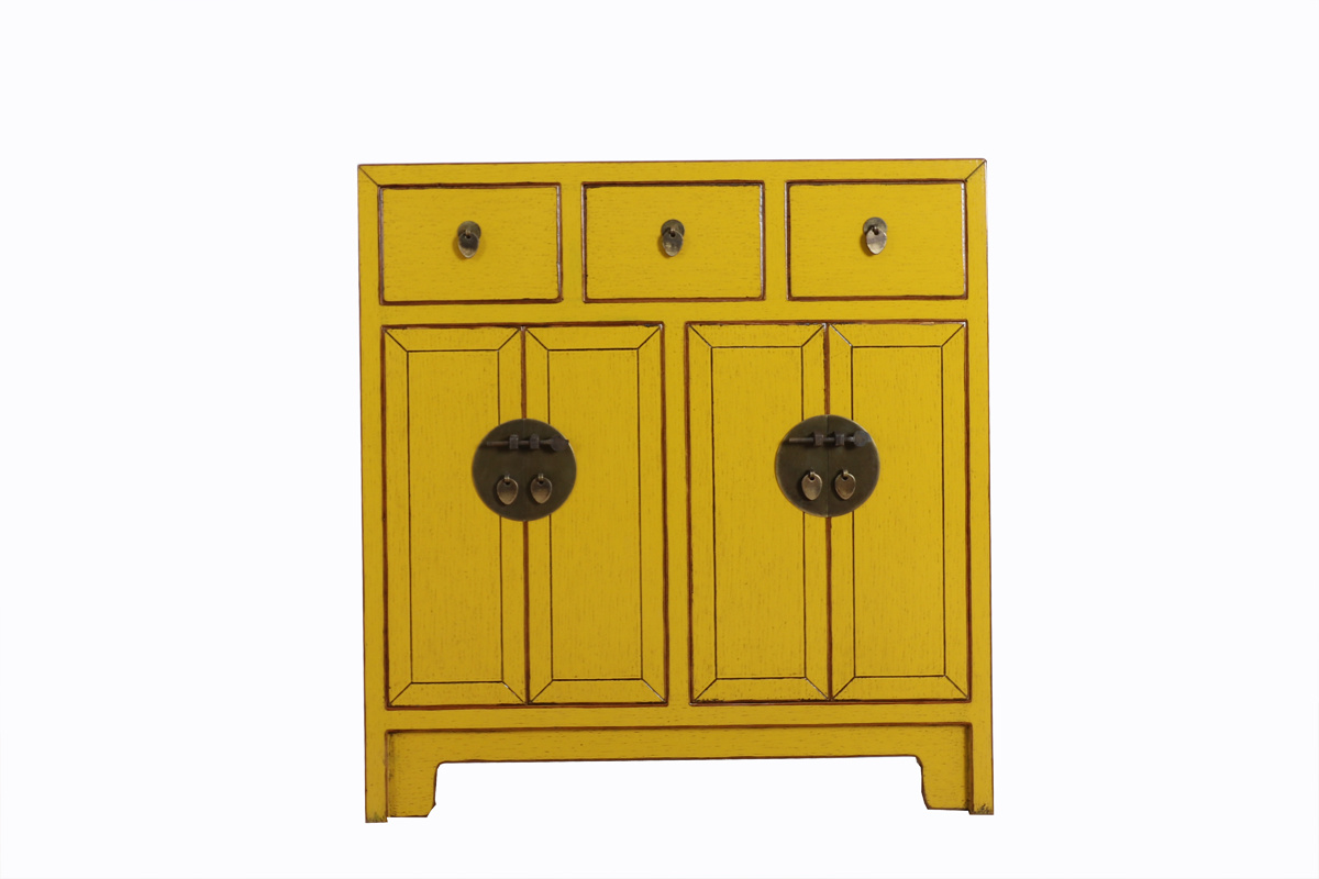 Chinese Dresser 25 Cm Deep Oriental Asian Style Yellow