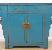 Antique Chest Of Drawers 2 Doors 2 Drawers Blue Yajutang Mobel Gmbh