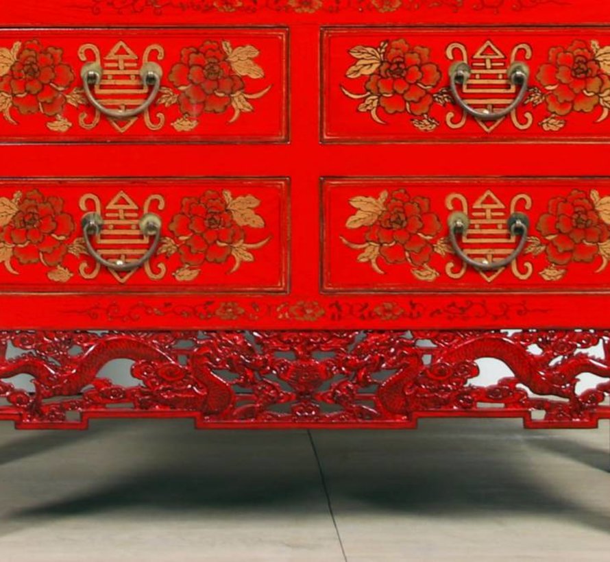 chinesischer Schrank Hochzeitsschrank Kleiderschrank rot